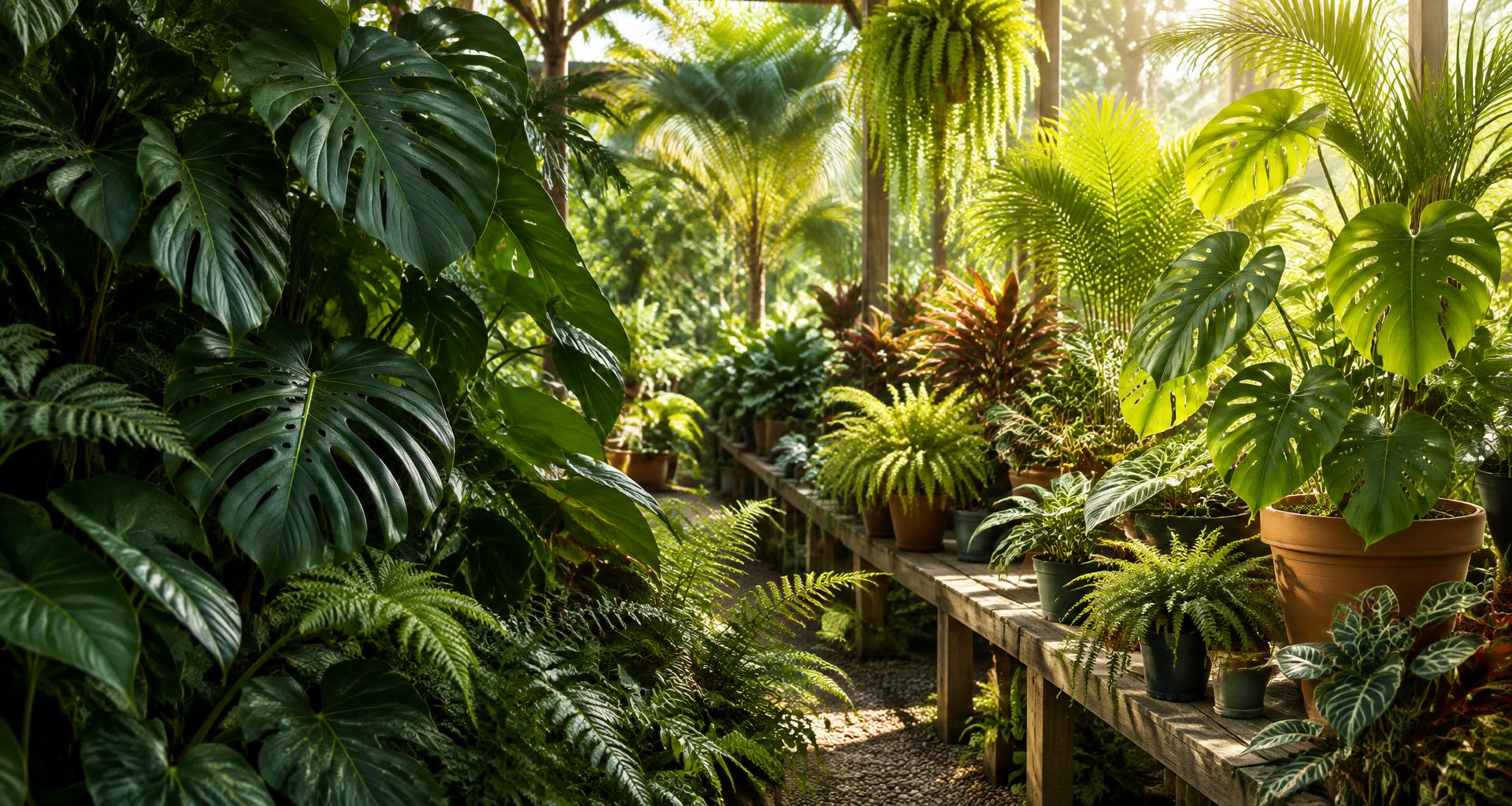 Vivero tropical con plantas de Panamá